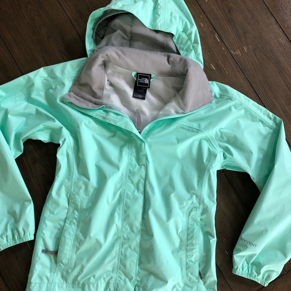 The North Face Kids Raincoat in Mint Green